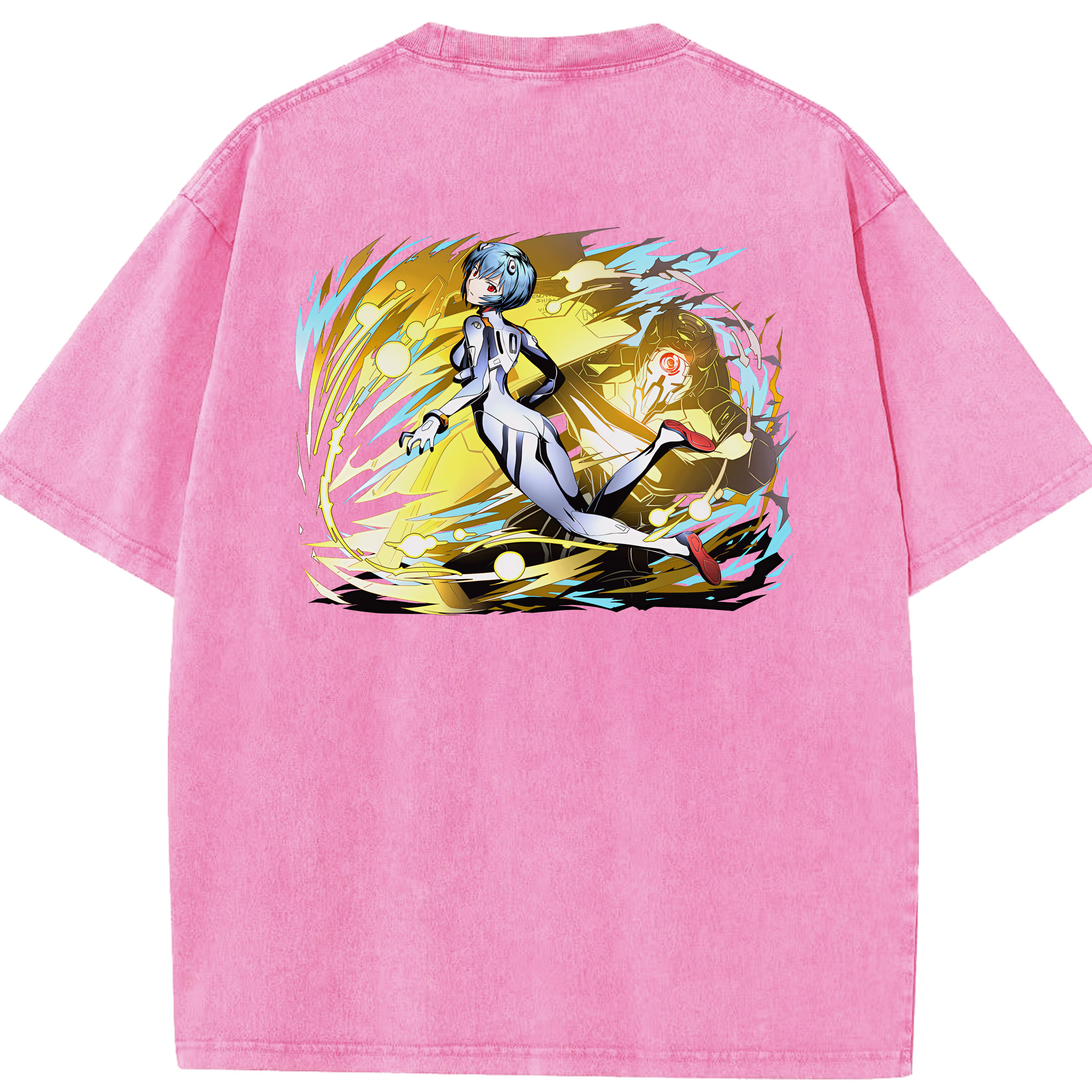 （画像用） EVA 新世紀エヴァンゲリオン 綿100% ヴィンテージ風 半袖Tシャツ（背面プリント）